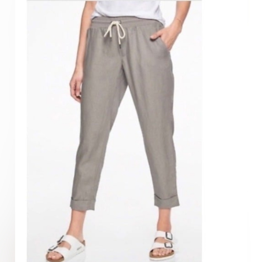 ❤️ NWT! ATHLETA LINEN BALI ANKLE PANTS, 0P (25 PETITE)
